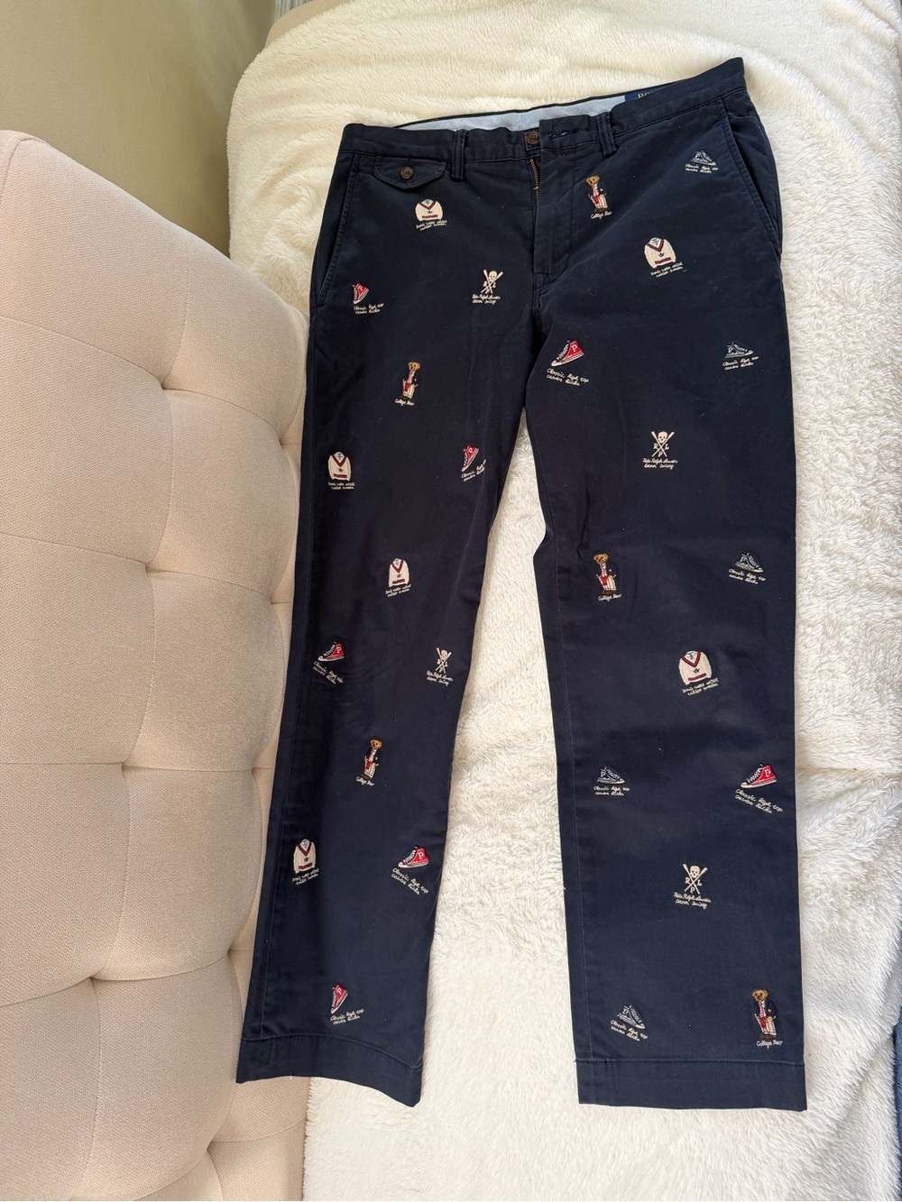 Polo by Ralph Lauren Navy Embroidered Pants - Picture 6 of 6